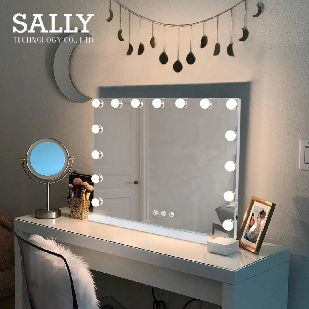 Bedroom Hollywood Wall Mounted LED Bulbs Makeup Mirror Dimmer Switch Light Dressing Room Vanity Tabletop Mirror