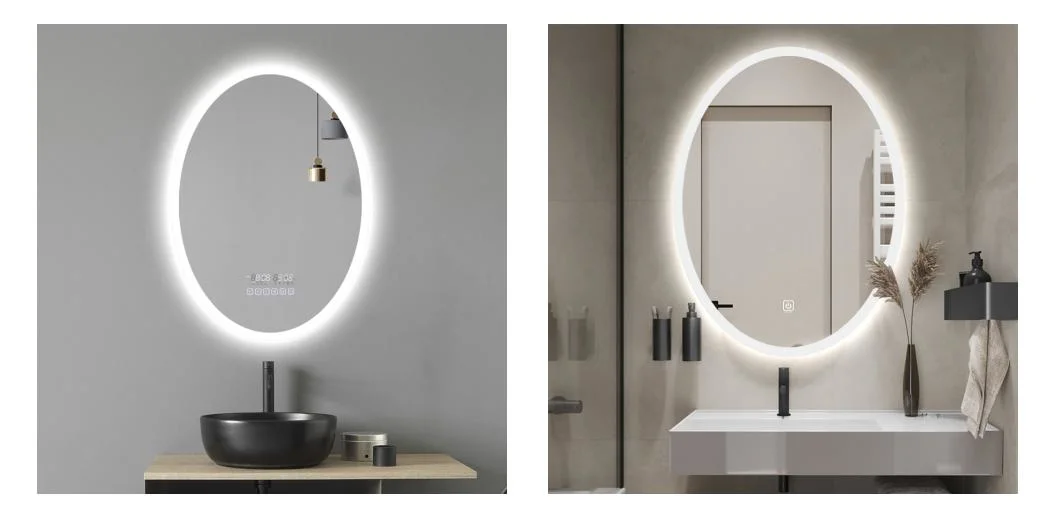 Illuminated Oval Mirror Wall Smart Bathroom Mirror Review Dimming LED Light