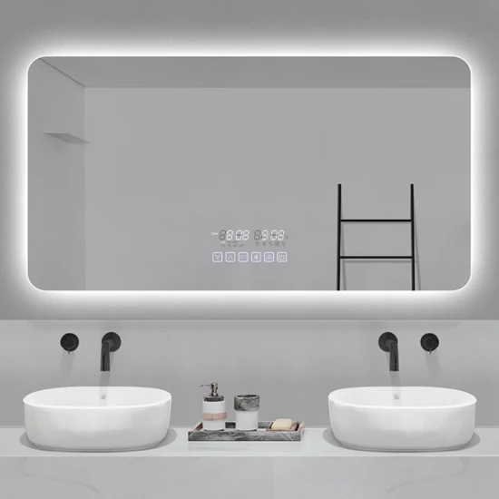 Specchio LED intelligente da bagno regolabile con antiappannante illuminato personalizzato