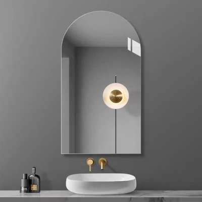 Specchio LED RGB a parete intera Specchio grande a pavimento per spogliatoio Bagno Hotel Salon Specchio LED RGB rotondo a figura intera con cornice in metallo